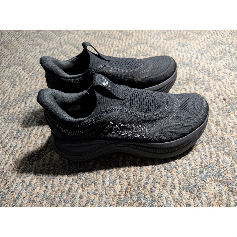 Hoka Skyward Laceless Black Running Shoes Womens 7B 1168877 BBLC Sneaker
